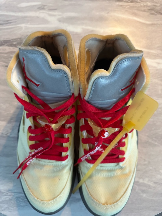 Nike Air Jordan 5 Retro SP Off-White Shoes Sail Fire Red DH8565-100 Size 11 main image 10